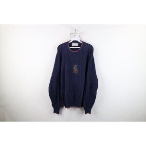 Vintage 90s Streetwear Mens 2XL Golf All Over Print Cotton Knit Sweater USA